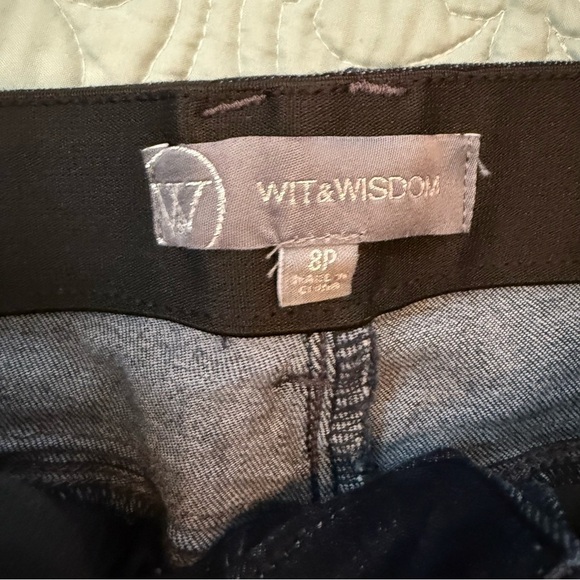 Wit & Wisdom Women's Dark Wide Leg Jeans Size 8 Petite Stretch High Waisted - Picture 5 of 13